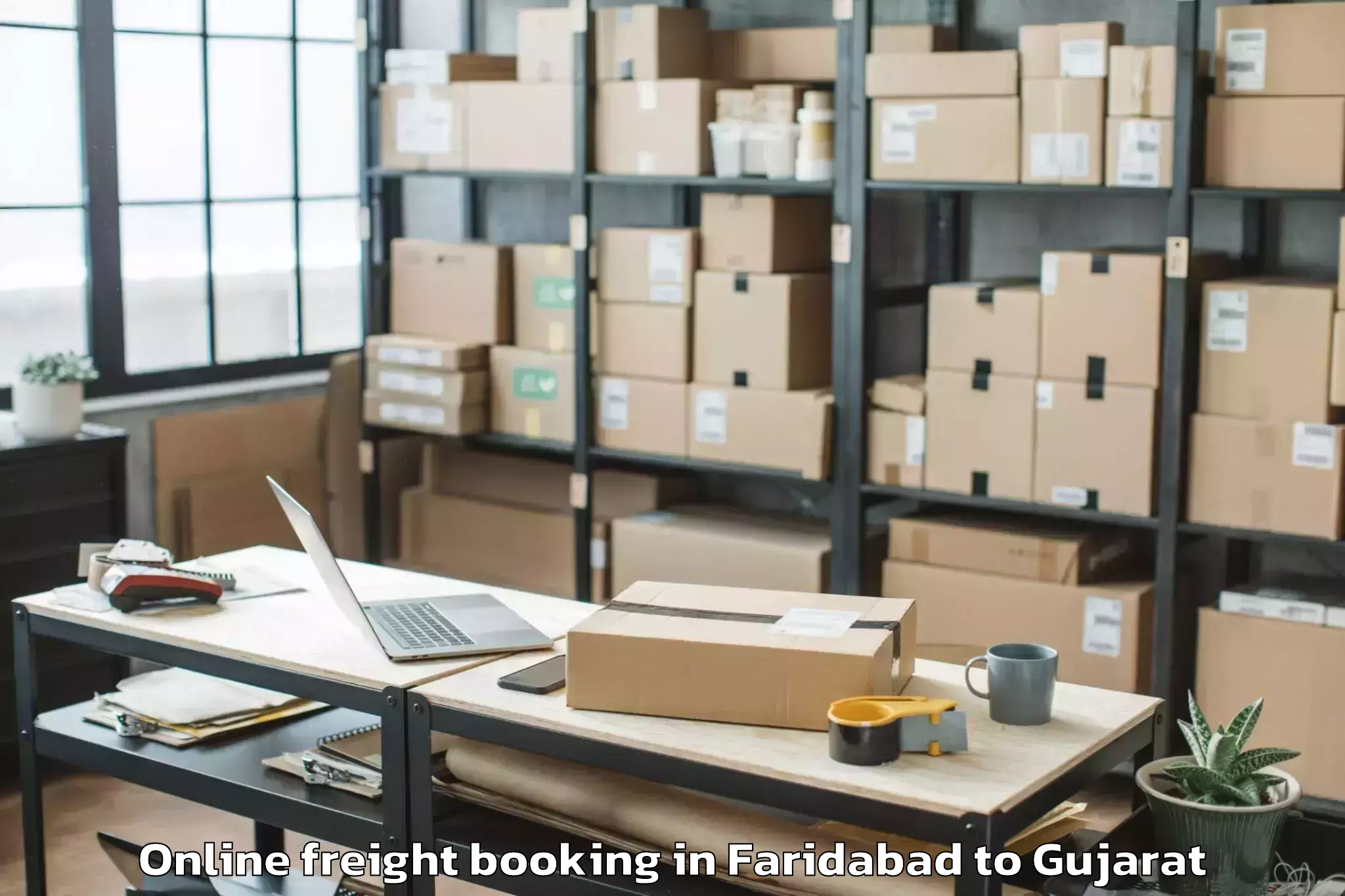 Book Your Faridabad to Karjan Online Freight Booking Today